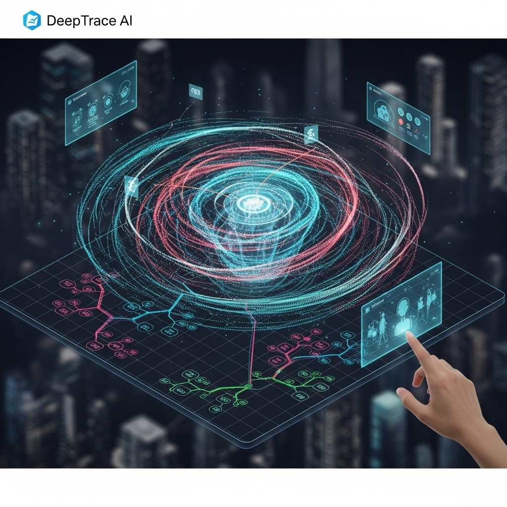 Abstract representation of AI and data